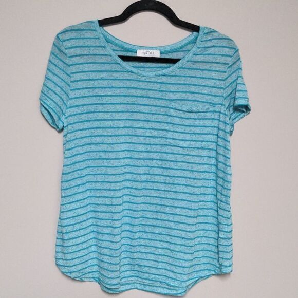 my style Striped Short Sleeve Shirt - Picture 1 of 5